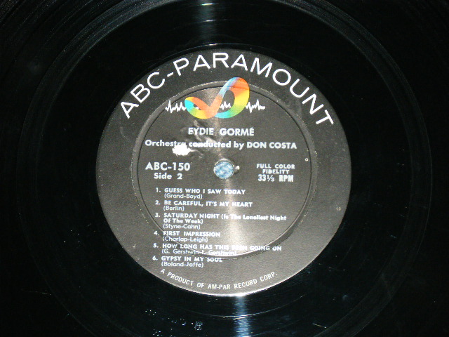 画像: EYDIE GORME - EYDIE GORME ( 1st Album on ABC PARA.: VG++/Ex+ ) / 1957 US ORIGINAL MONO LP
