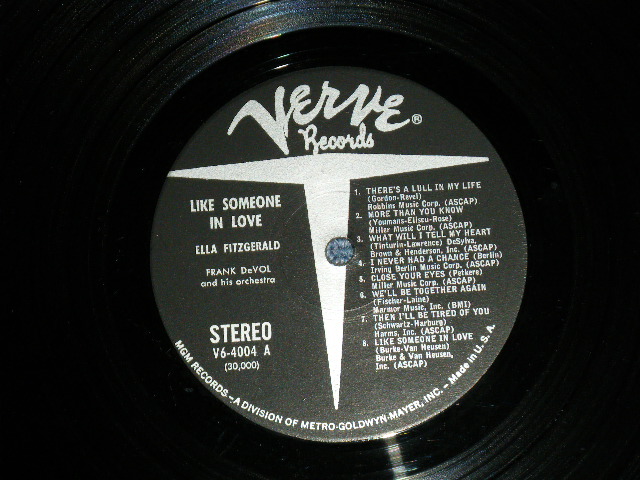 画像: ELLA FITZGERALD - LIKE SOMEONE IN LOVE  (Ex/Ex++ Looks:Ex+) /  1961  US AMERICA ORIGINAL   STEREO  Used LP