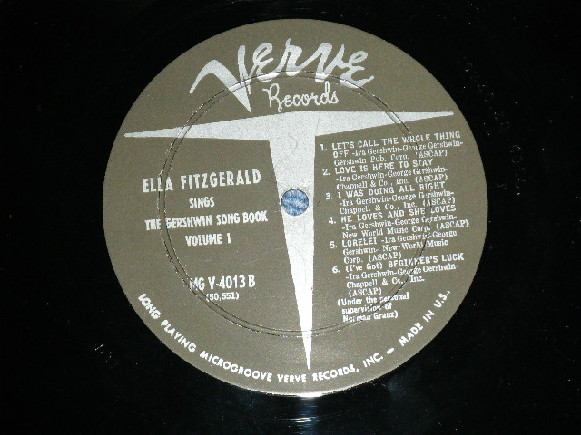 画像: ELLA FITZGERALD - SINGS THE GERSHWIN SONG BOOK(Ex++/Ex+++ )   /  1959 US ORIGINAL "VERVE at BOTTOM Label" MONO   Used LP