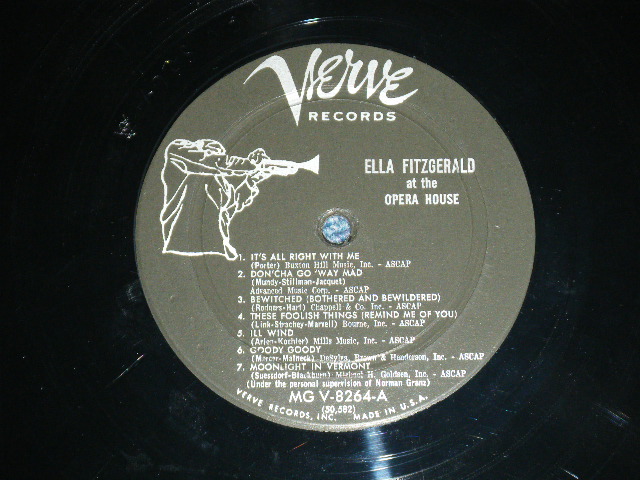 画像: ELLA FITZGERALD - AT THE OPERA HOUSE ( Ex+/Ex++)  /  1958 US AMERICA ORIGINAL "1st Press Label" MONO Used LP