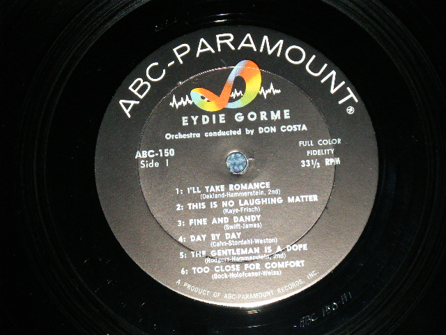 画像: EYDIE GORME - EYDIE GORME ( 1st Album on ABC PARA.: Ex++/Ex+++ ) / 1957 US ORIGINAL MONO LP