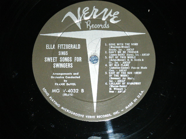 画像: ELLA FITZGERALD - SINGS SWEET SONGS FOR SWINGERS  ( Ex/Ex+)  /  1959 US AMERICA ORIGINAL "1st Press Label" MONO Used LP