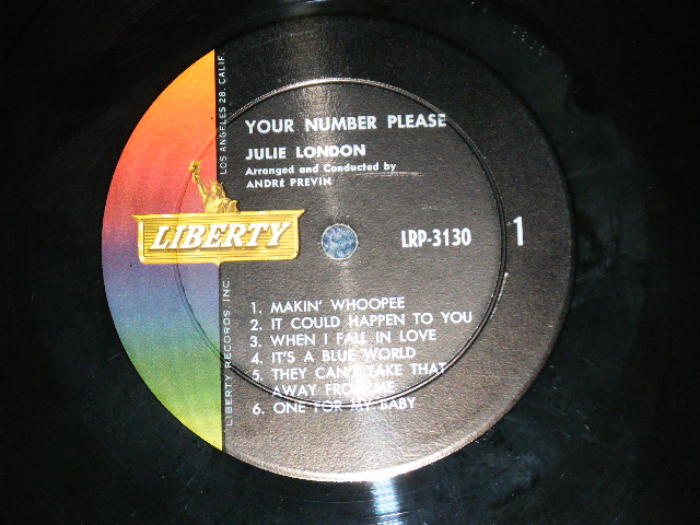 画像: JULIE LONDON - YOUR NUMBER PLEASE (Ex++/MINT-). / 1960 Version US AMERICA ORIGINAL 2nd Press "COLOR LIBERTY on LEFT  Labei" MONO Used LP