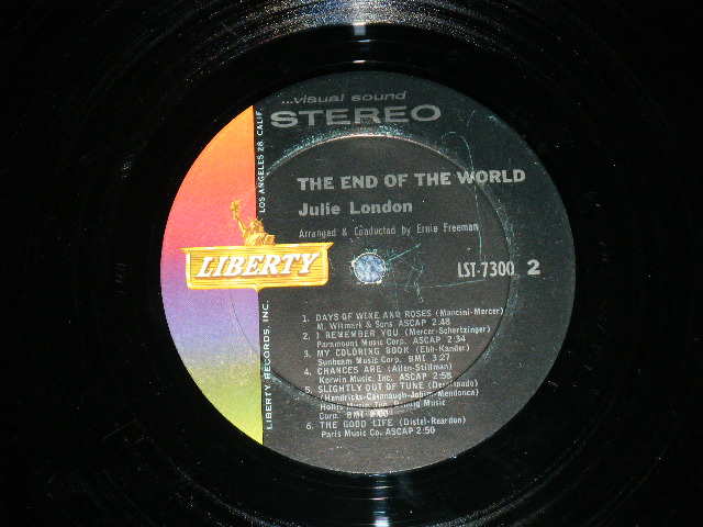 画像: JULIE LONDON - THE END OF THE WORLD ( Ex++/Ex++ Looks:Ex+) /1963 US AMERICA ORIGINAL STEREO Used LP 