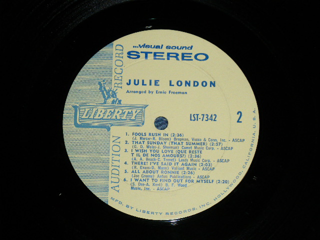 画像: JULIE LONDON - YOU DON'T HAVE TO BE A BABY  TO CRY  ( Ex/Ex+++ Looks:Ex+) /1964 US AMERICA ORIGINAL "AUDITION Label PROMO" STEREO Used LP
