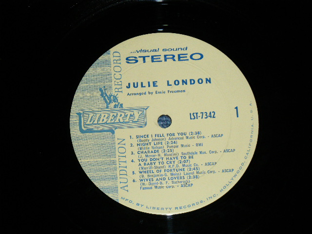 画像: JULIE LONDON - YOU DON'T HAVE TO BE A BABY  TO CRY  ( Ex/Ex+++ Looks:Ex+) /1964 US AMERICA ORIGINAL "AUDITION Label PROMO" STEREO Used LP