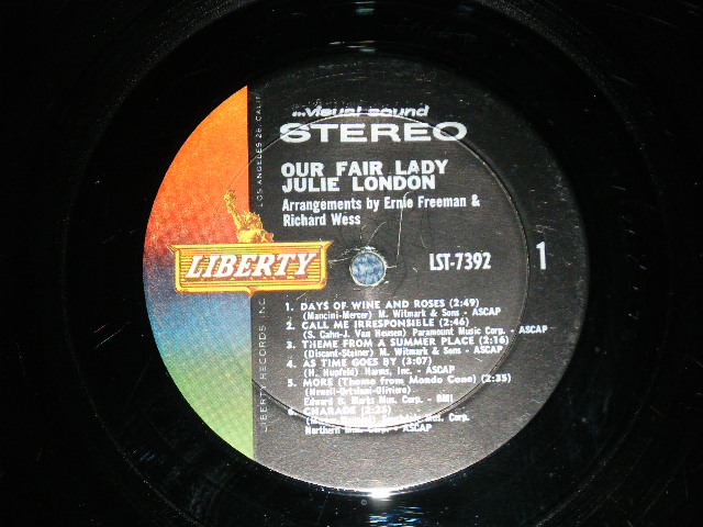 画像: JULIE LONDON - OUR FAIR LADY (Ex++/Ex+++) / 1965 US AMERICA ORIGINAL STEREO Used LP