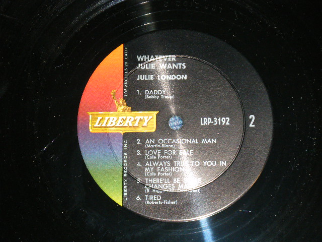画像: JULIE LONDON - WHATEVER JULIE LONDON VG+++/VG  )  / 1961 US AMERICA ORIGINAL "1st Press Label" MONO Used LP 
