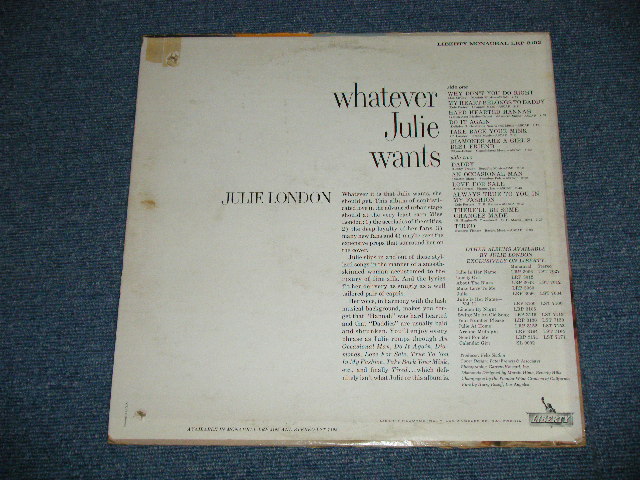 画像: JULIE LONDON - WHATEVER JULIE LONDON VG+++/VG  )  / 1961 US AMERICA ORIGINAL "1st Press Label" MONO Used LP 