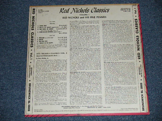 画像: RED NICHOLS AND HIS FIVE PENNIES - RED NICHOLS CLASSICS VOL.1  (Ex++/Ex+++)  / 1950  US AMERICA ORIGINAL  Mono 10" LP 