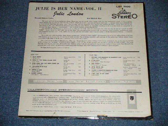 画像: JULIE LONDON - JULIE IS HER NAME VOL.2  (  Ex++/Ex++ ) / 1958 US AMERICA ORIGINAL STEREO Used LP 
