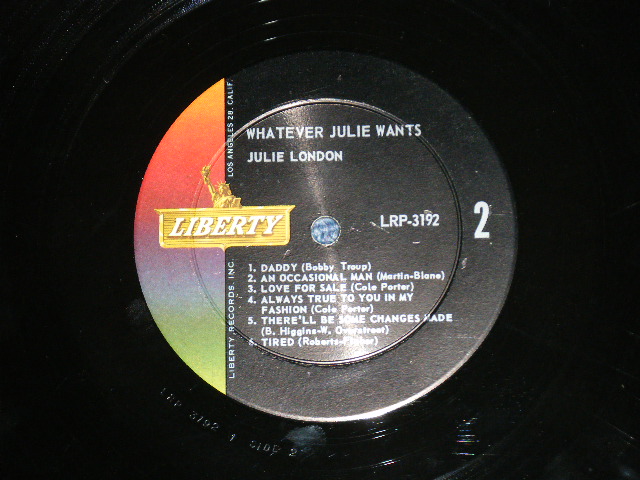 画像: JULIE LONDON - WHATEVER JULIE LONDON (Ex/Ex+++   )  / 1961 US AMERICA ORIGINAL "1st Press Label" MONO Used LP 