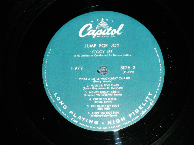 画像: PEGGY LEE - JUMP FOR JOY  ( Ex++Ex+++) / 1958 US AMERICA ORIGINAL 1st Press "TURQUOICE Label"   MONO Used LP