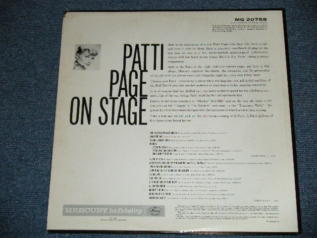 画像: PATTI PAGE -  ON STAGE  ( Ex++/Ex+++ A-1 Intro : SCRATCHES)    / 1963 US AMERICA  ORIGINAL MONO Used LP