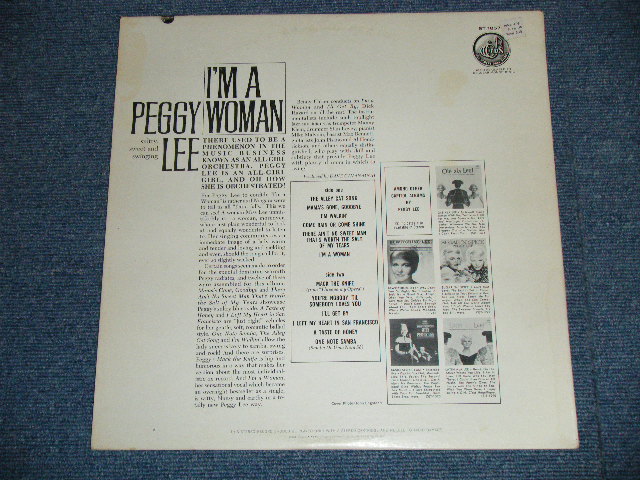 画像: PEGGY LEE - I'M A WOMAN  ( Ex++/Ex++ ) / 1963 US ORIGINAL "BLACK With RAINBOW 'CAPITOL' Logo on TOP Label"  STEREO Used LP 