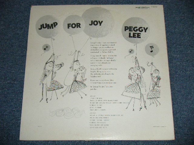 画像: PEGGY LEE - JUMP FOR JOY  ( Ex++Ex+++) / 1958 US AMERICA ORIGINAL 1st Press "TURQUOICE Label"   MONO Used LP