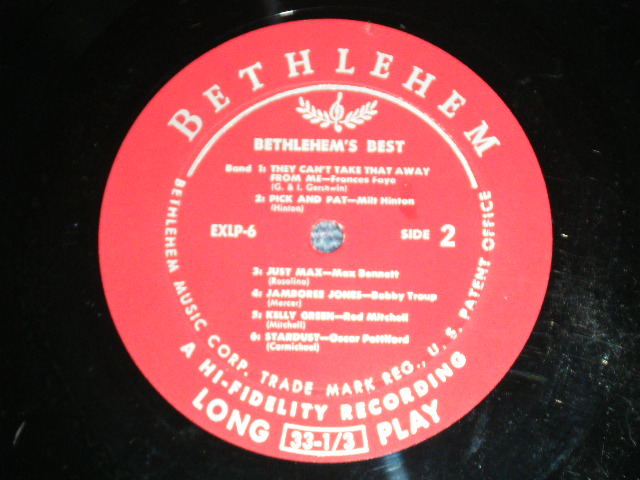 画像: VA OMNIBUS - BETHLEHEM'S BEST (VG-/VG )  / 1958 US AMERICA ORIGINAL "MAROON LABEL" MONO Used LP  