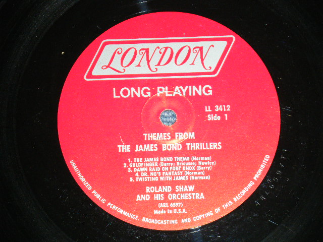画像: THE ROLAND SHAW ORCHESTRA - THEMES FROM 007 THE JAMES BOND THRILLERS  / 1964 US AMERICA ORIGINAL  MONO  Used LP