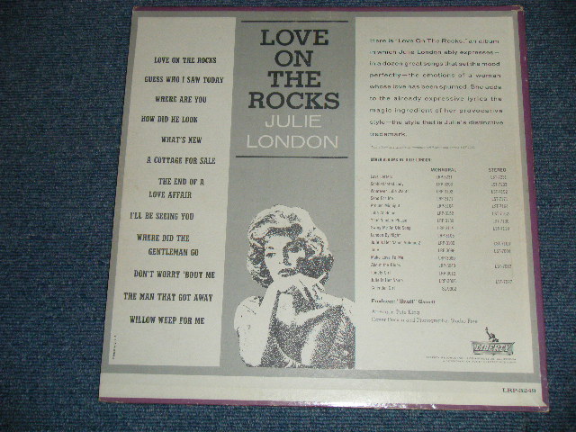 画像: JULIE LONDON - LOVE ON THE ROCKS(Ex+++/MINT-  )  / 1963 US AMERICA ORIGINAL "1st Press Label" MONO Used LP 