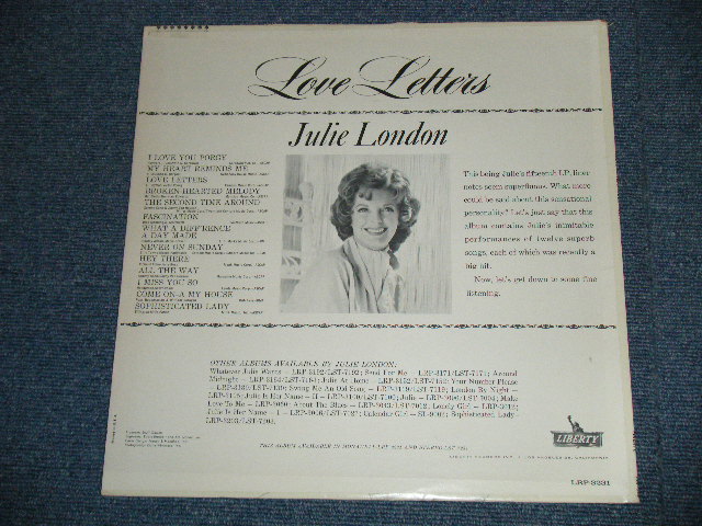 画像: JULIE LONDON - LOVE LETTERS ( Ex++/Ex+++ B-5:Ex+ ) /1962 US AMERICA ORIGINAL MONO Used LP