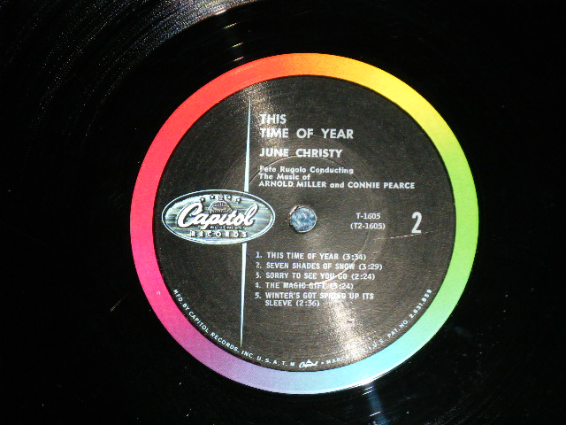画像: PEGGY LEE -  THIS TIME OF YEAR ( Ex+/Ex+,Ex+++) / 1961 US ORIGINAL 1std press "BLACK With RAINBOW 'CAPITOL' Logo on LEFT  Label"  Mono Used LP 