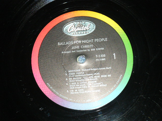 画像: PEGGY LEE -  BALLADS FOR NIGHT PEOPLE ( Ex+++/Ex+++) / 1962 US ORIGINAL 2nd press "BLACK With RAINBOW 'CAPITOL' Logo on TOP  Label"  Mono Used LP 