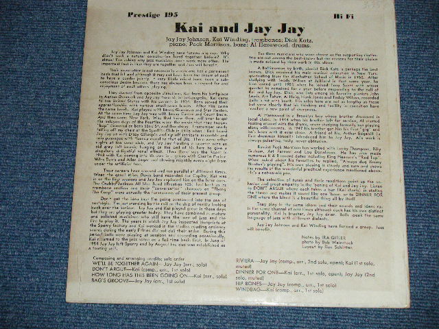 画像: JAY JAY JOHNSON and KAI WINDING - KAI and JAY JAY DEC.3,1954   (Ex+/Ex+ Looks:Ex)  / 1954 US AMERICA ORIGINAL "MAROON with SILVER Color Label"  Mono Used 10" LP 