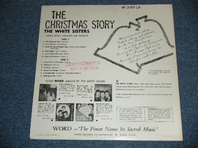 画像: The WHITE  SISTERS  - THE CHRISTMAS STORY ( Ex+++/MINT- Looks:Ex++ ) / 1950'S?  US AMERICA ORIGINALMONO Used  LP