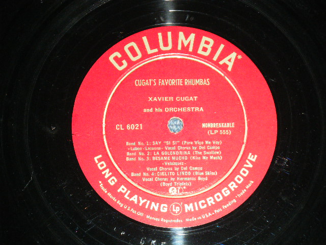 画像: XAVIER CUGAT - CUGAT'S FAVORITE RHUMBAS ( Ex+/Ex ) / 1949 US ORIGINAL "GREEN JACKET Version" MONO Used 10" LP 