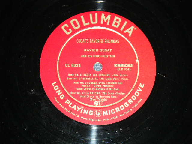 画像: XAVIER CUGAT - CUGAT'S FAVORITE RHUMBAS ( Ex+/Ex ) / 1949 US ORIGINAL "GREEN JACKET Version" MONO Used 10" LP 