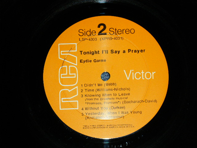 画像: EYDIE GORME - TONIGHT I'LL SAY A PRAYER(Ex++/Ex+++ )   / 1970 US ORIGINAL  STEREO LP