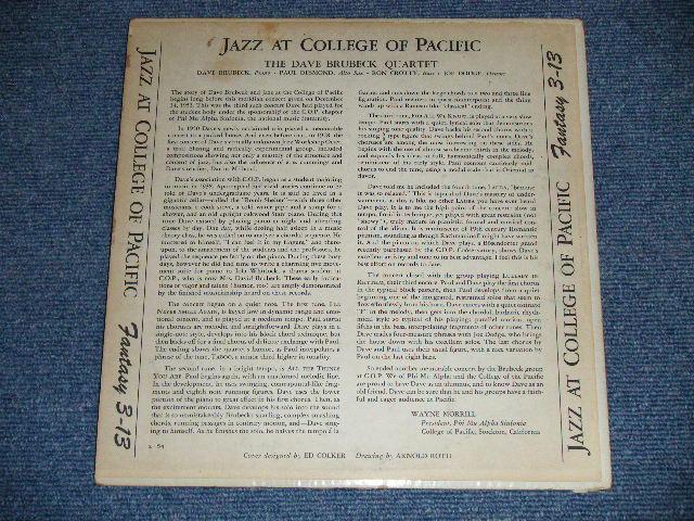 画像: DAVE BRUBECK QUARTET - JAZZ AT THE COLLEGE OF THE PACIFIC   (Ex/Ex)  / 1954 US AMERICA ORIGINAL "Limited GREEN Wax Vinyl" Used 10" LP  