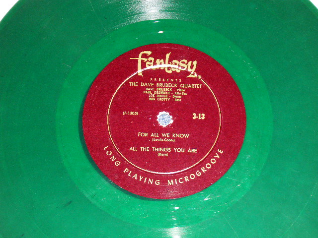 画像: DAVE BRUBECK QUARTET - JAZZ AT THE COLLEGE OF THE PACIFIC   (Ex/Ex)  / 1954 US AMERICA ORIGINAL "Limited GREEN Wax Vinyl" Used 10" LP  