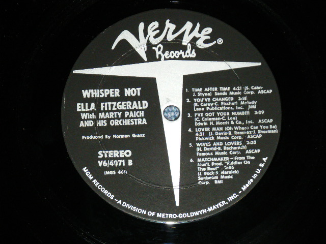 画像: ELLA FITZGERALD -  WHISPER NOT (MINT-/Ex+++ Looks:Ex++) /  1966  US AMERICA ORIGINAL   STEREO  Used LP