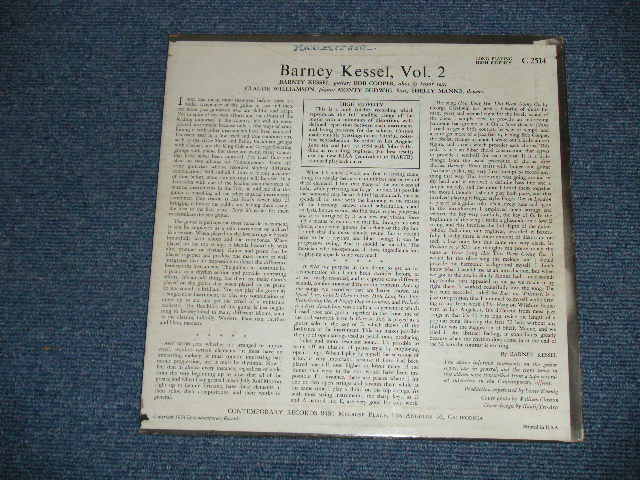 画像: BARNEY KESSEL - VOLUME 2 (Ex+/Ex)  / 1954 US AMERICA ORIGINAL  Used 10" LP  