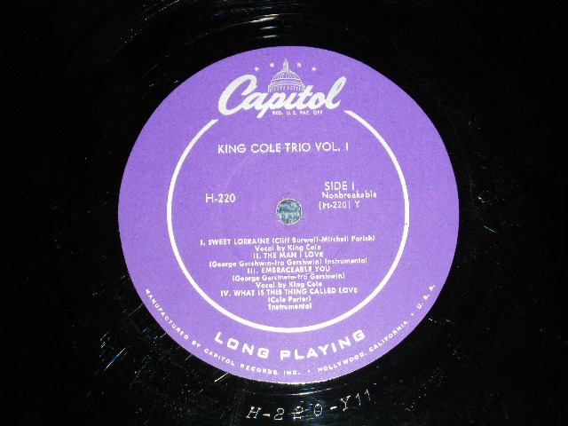 画像: (NAT) THE KING COLE TRIO - VOL.1    (Ex+/Ex+)  / 1950 US AMERICA ORIGINAL  Used 10" LP  