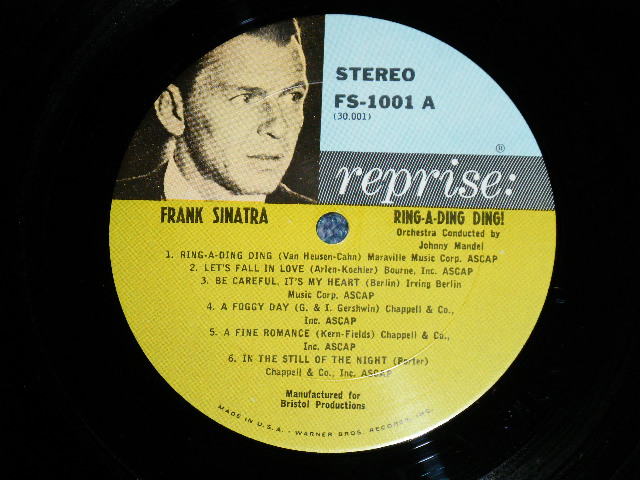 画像: FRANK SINATRA - RING-A-DING DING ( Ex+/Ex+++,A-3~5:Ex ) / 1961 US AMERICA  ORIGINAL "CUSTOM LABEL Design"  STEREO Used  LP 