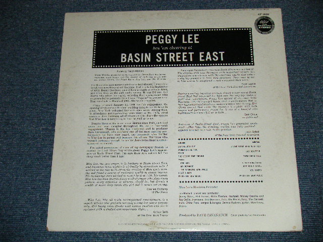 画像: PEGGY LEE -BASIN STREET EAST ( Ex++/MINT- Looks: Ex+++) / 1962 Version US AMERICA ORIGINAL 2nd  Press "BLACK With RAINBOW 'CAPITOL' Logo on TOP  Label"  STEREO Used LP 