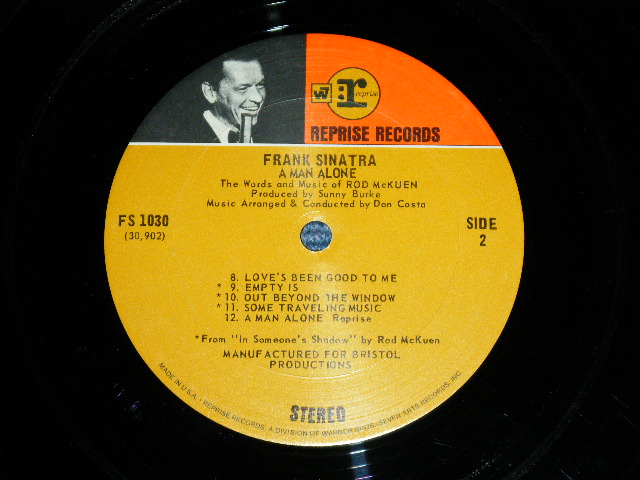 画像: FRANK SINATRA - A MAN ALONE & Other Songs of Rod McKuen ( Ex++/Ex+++,Ex+ ) / 1969 US AMERICA  ORIGINAL "CUSTOM LABEL Design"  STEREO Used  LP 