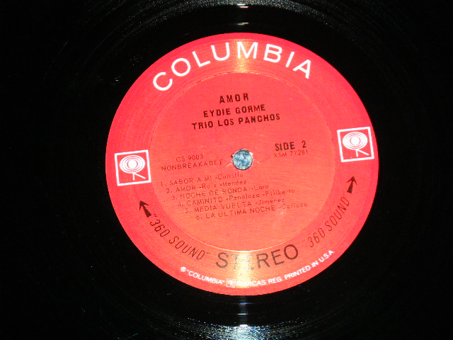 画像: EYDIE GORME & TRIO LOS PANCHOS -  AMOR ( Ex+++/Ex+++ )  / 1964 US AMERICA ORIGINAL 1st press "BLACK 360 SOUND" Label STEREO Used LP