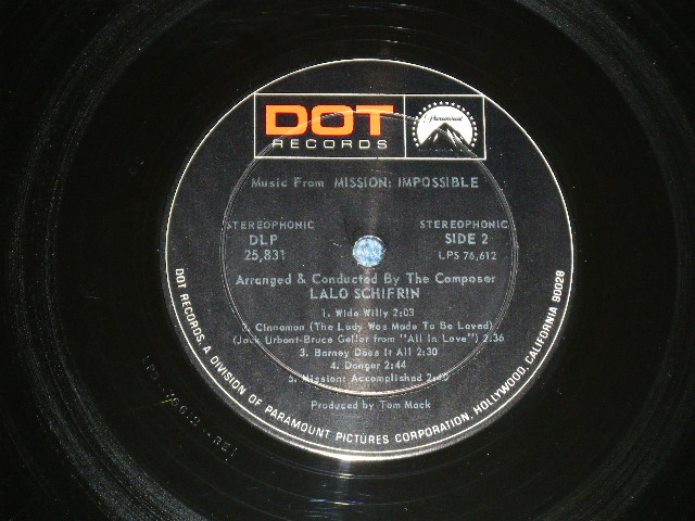 画像: TV OST ( LALO SCHIFRIN ) - MISSION : IMPOSSIBLE ( Ex+/Ex+++ )  / 1967 US AMERICA ORIGINAL "2nd Press Label" STEREO Used LP 