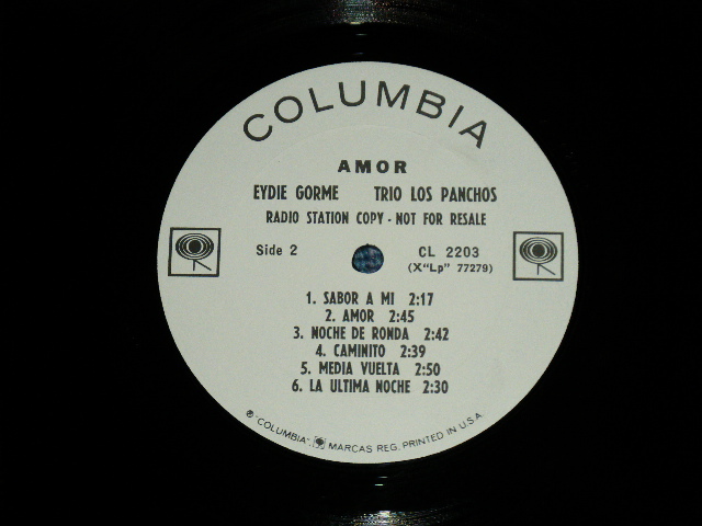 画像: EYDIE GORME & TRIO LOS PANCHOS -  AMOR ( Ex+++/Ex+++ )  / 1964 US AMERICA ORIGINAL "WHITE LABEL PROMO"  MONO Used LP