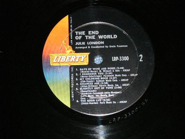 画像: JULIE LONDON - THE END OF THE WORLD (Ex+/Ex+++ )  /1963 US AMERICA ORIGINAL "Gold Color LIBERTY on Label" MONO Used LP