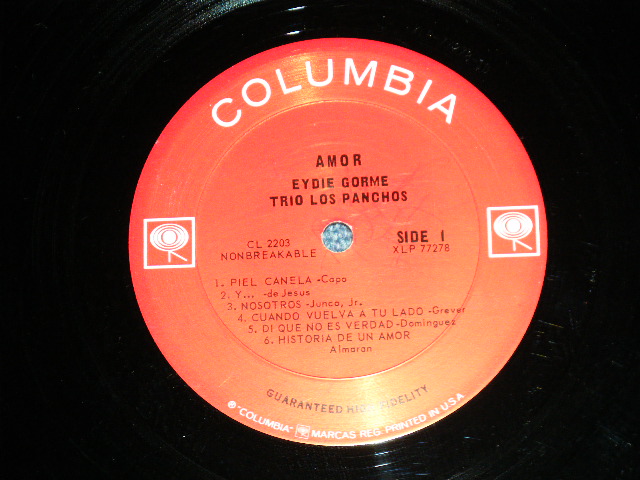 画像: EYDIE GORME & TRIO LOS PANCHOS -  AMOR ( Ex+/Ex+++,Ex++ Looks:Ex+ )  / 1964 US AMERICA ORIGINAL 1st press "GUARANTEED HIGH FIDELITY" Label MONO Used LP