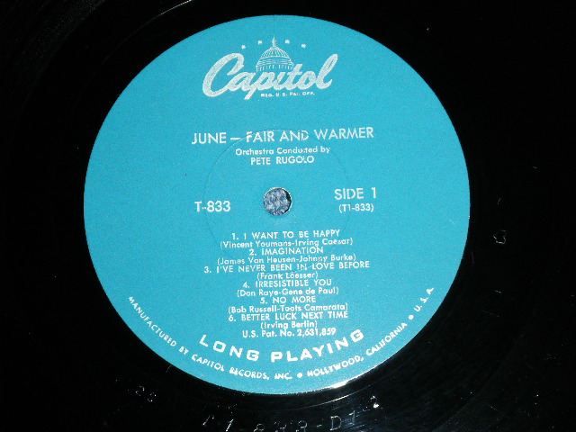 画像: JUNE CHRISTY -  FAIR AND WARMER!  ( Ex++/MINT- ) / 1957 US AMERICA ORIGINAL "1st Press TURQUOISE Label"  MONO Used LP 