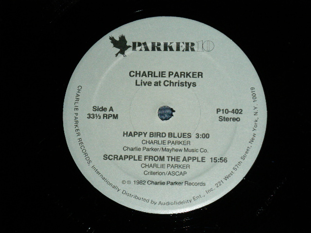 画像: CHARLIE PARKER - LIVE AT CHRISTY'S ( Ex++/Ex+++) / 1982 US AMERICA ORIGINAL   Used LP 