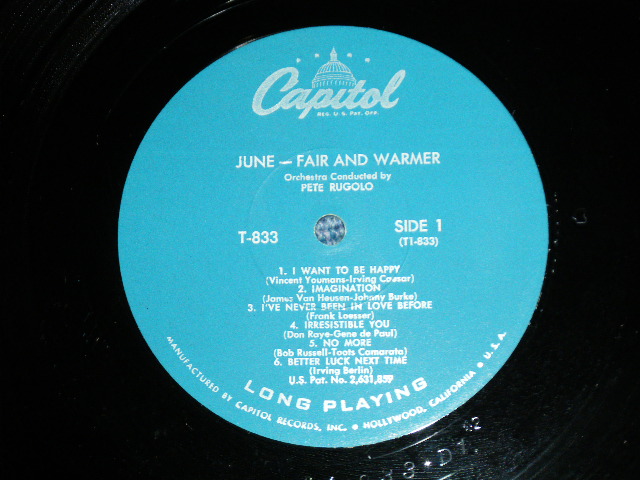 画像: JUNE CHRISTY -  FAIR AND WARMER!  ( Ex-/Ex+++) / 1957 US AMERICA ORIGINAL "1st Press TURQUOISE Label"  MONO Used LP 