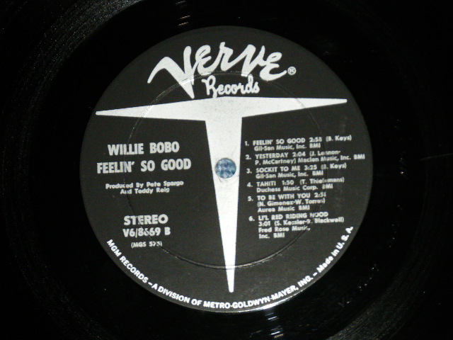 画像: WILLIE BOBO - FEELIN' SO GOOD   ( MINT-/Ex++ Looks:Ex+) / 1966 US AMERICA ORIGINAL STEREO Used LP 