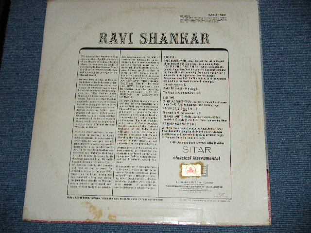 画像: RAVI SHANKAR - RAVI SHANKAR ( Ex/Ex+ Looks:Ex-) /  1972 INDIA ORIGINAL Used LP