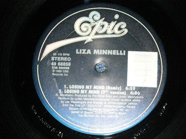 画像: LIZA MINNELLI - LOSING MY MIND  ( Ex+/MINT-) / 1989 US AMERICA ORIGINAL  Used 12" Single 